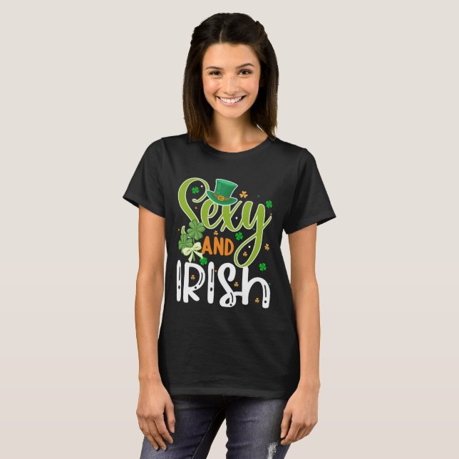 St patricks day, Sexy och Irish Roligt T-Shirt (Hel framsida)