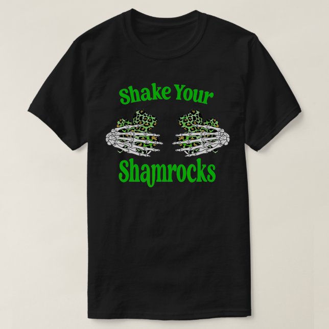 St patrick's day Shake dina Shamrocks Klöver T Shirt (Design framsida)