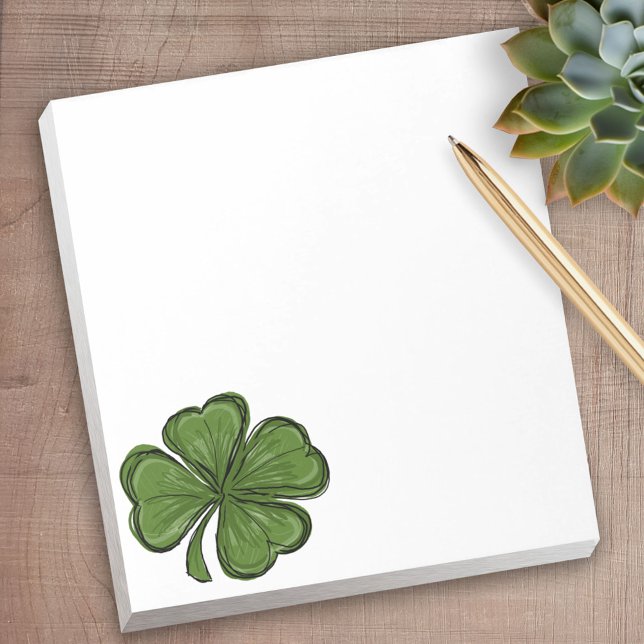 St patrick's day Shamrock Anteckningsblock (Personalized Notepad - a fun gift or useful promotional product)