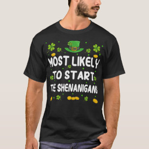 St patricks day Shamrock är mest trolig att starta T Shirt