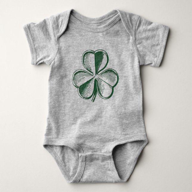St. Patrick's Day Shamrock Baby Bodykostym T Shirt (Framsida)