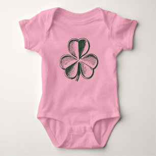 St. Patrick's Day Shamrock Baby Rosa Klänning T Shirt