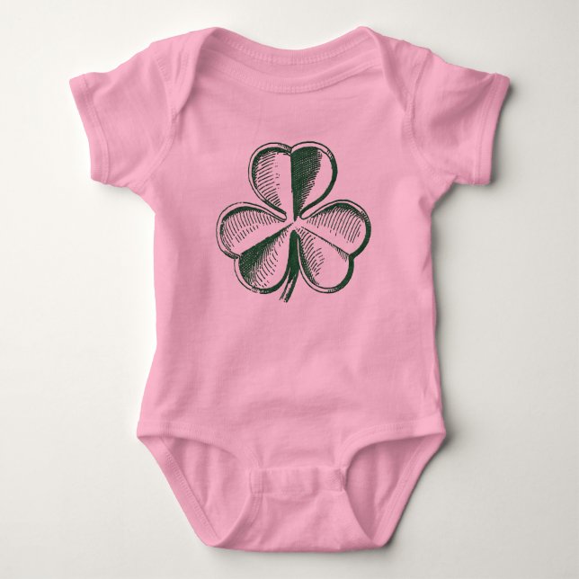 St. Patrick's Day Shamrock Baby Rosa Klänning T Shirt (Framsida)
