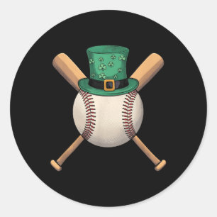St patricks day Shamrock Baseball Leprechaun Hat M Runt Klistermärke