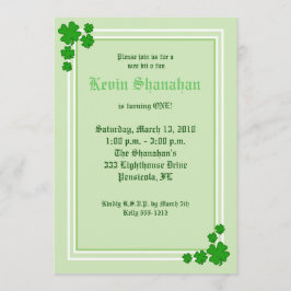St. Patrick's Day Shamrock Birthday bjudande 5x7 Inbjudningar