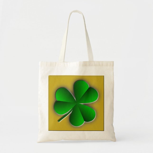 St patricks day Shamrock Budget Tote Bag Tygkasse (Framsidan)