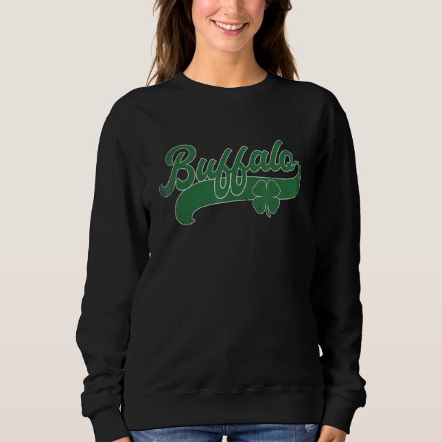 St. Patrick's Day Shamrock Buffalo New York NY Gif T Shirt (Framsida)
