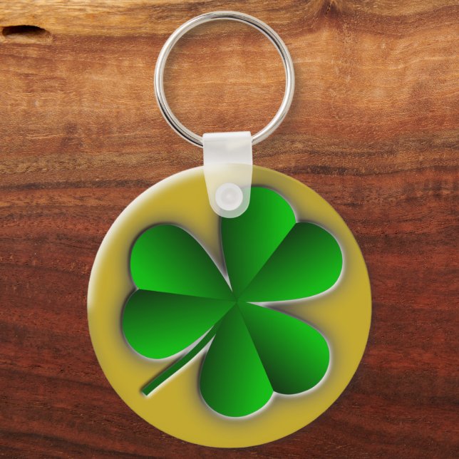 St patricks day Shamrock Classic Round Keychain Nyckelring (Framsida)