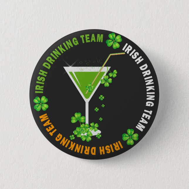 St. Patricks Day Shamrock Cocktail Button Knapp (Framsida)