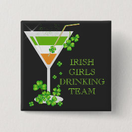St. Patricks Day Shamrock Cocktail Button Knapp