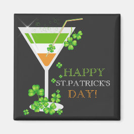 St.Patricks Day Shamrock Cocktail Magnet