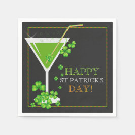 St. Patricks Day Shamrock Cocktail Papper Napkins Pappersservett