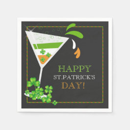 St. Patricks Day Shamrock Cocktail Papper Napkins Pappersservett