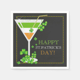 St. Patricks Day Shamrock Cocktail Papper Napkins Pappersservett