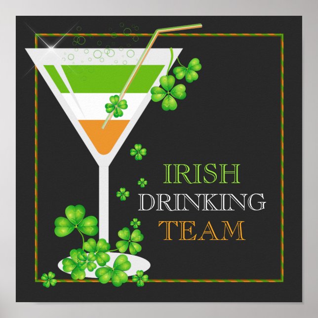 St.Patricks Day Shamrock Cocktail Poster (Framsidan)