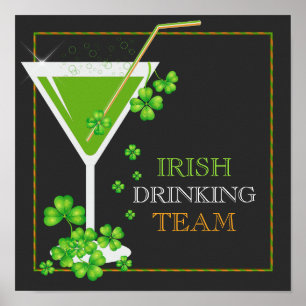 St.Patricks Day Shamrock Cocktail Poster