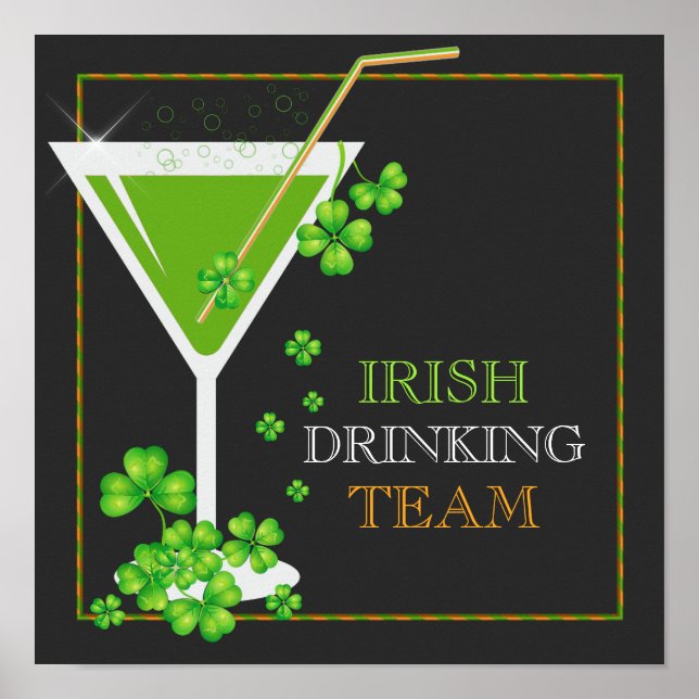 St.Patricks Day Shamrock Cocktail Poster (Framsidan)