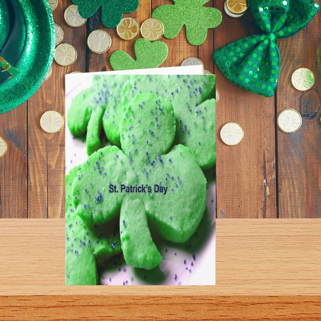 St. Patrick's Day Shamrock Cookies Kort (St. Patrick's Day Shamrock Cookies Card)