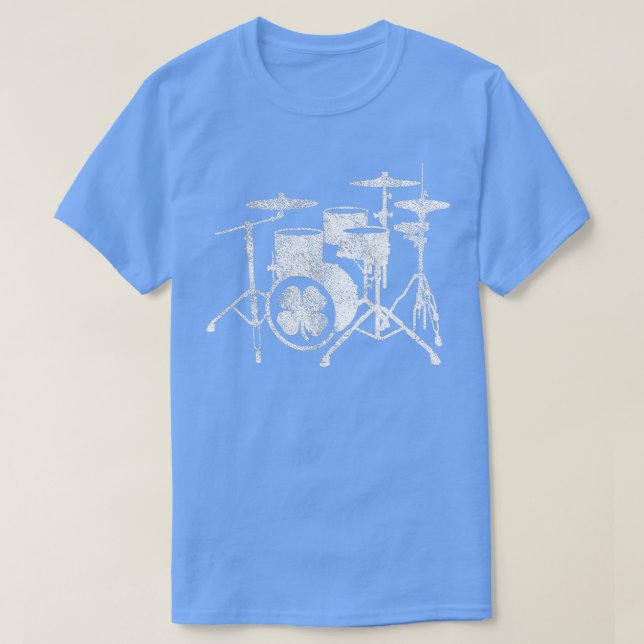 St patricks day Shamrock Drum Irish Grönt Drummer T Shirt (Design framsida)
