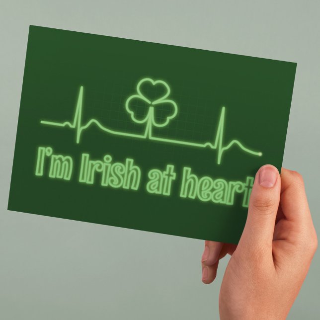 St Patricks Day Shamrock EKG - Jag är irländsk i s Vykort (Skapare uppladdad)
