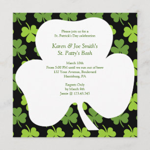 St. Patrick's Day Shamrock Festive Irish Cheers Inbjudningar