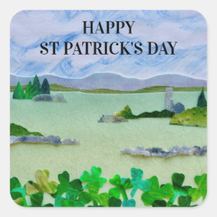st patrick's day Shamrock Fyrkantigt Klistermärke