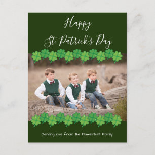 St. Patrick's Day Shamrock Grön Foto Helg Vykort