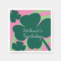 St Patricks Day Shamrock Grön Regnbåge Rosa Party