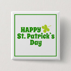 St Patrick's day Shamrock Grönt Knapp