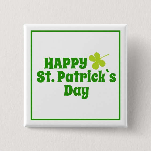 St Patrick's day Shamrock Grönt Knapp (Framsida)