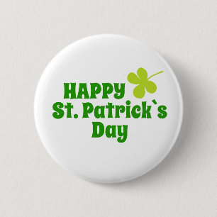 St Patrick's day Shamrock Grönt Knapp