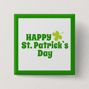 St Patrick's day Shamrock Grönt Knapp