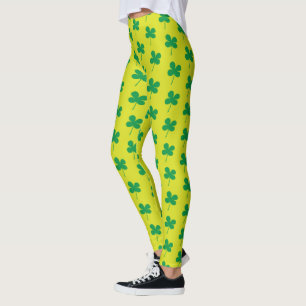 St Patrick's Day Shamrock Grönt Mönster Leggings