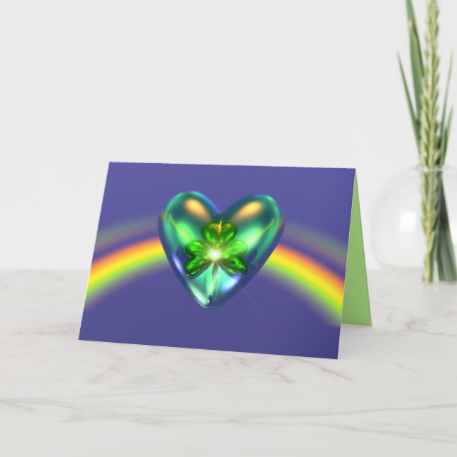 St. Patricks Day Shamrock Heart Kort (Framsida)
