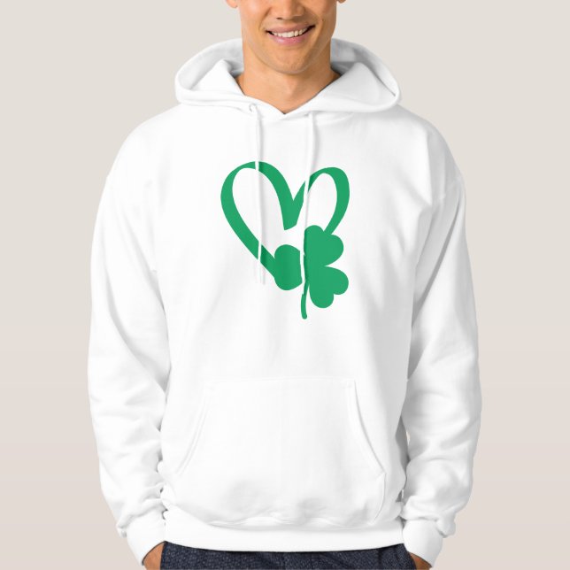 St patrick's day Shamrock Heart T-Shirt Hoodie (Framsida)