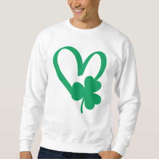 St patrick's day Shamrock Heart T-Shirt Lång Ärmad Tröja
