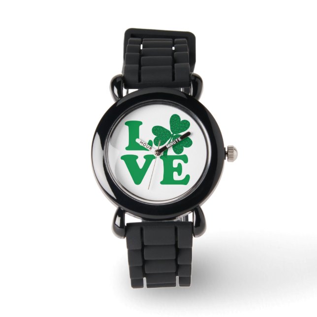 St. Patrick's Day Shamrock Kärlek Armbandsur (Framsida)