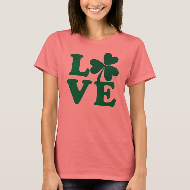 St. Patrick's Day Shamrock Kärlek T-shirt (Framsida)