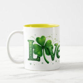 St. Patrick's Day Shamrock Kärlek Två-Tonad Mugg