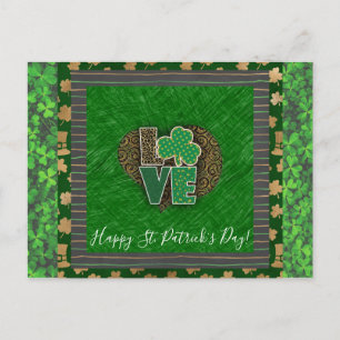 St Patricks Day Shamrock Kärlek Vykort