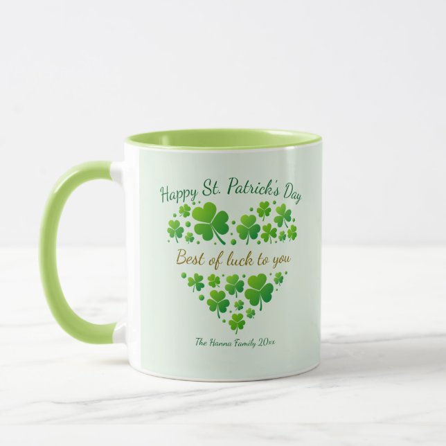 St. Patrick's Day Shamrock Keepsake I Best of Luck Mugg (Vänster)