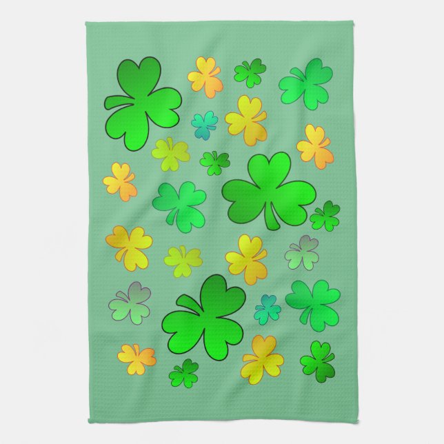 St. Patrick's Day Shamrock Kitchen Towel Kökshandduk (Vertikal)