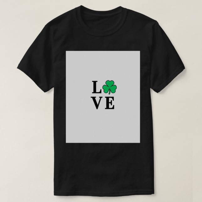 St patricks day, Shamrock, Klöver, KÄRLEK, Irland, T Shirt (Design framsida)