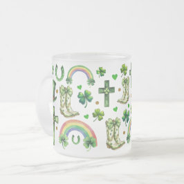 St. Patrick's Day Shamrock Klöver - Lucky & Festiv Frostad Glasmugg