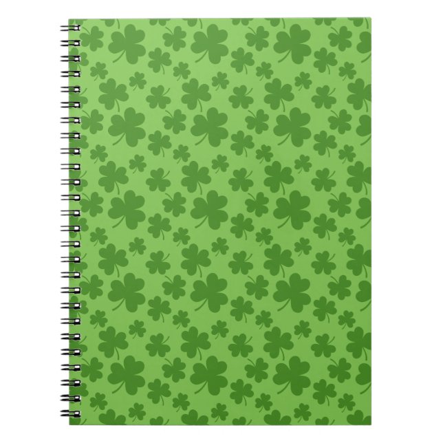 St patrick's day Shamrock Klöver Mönster Anteckningsbok (Framsidan)