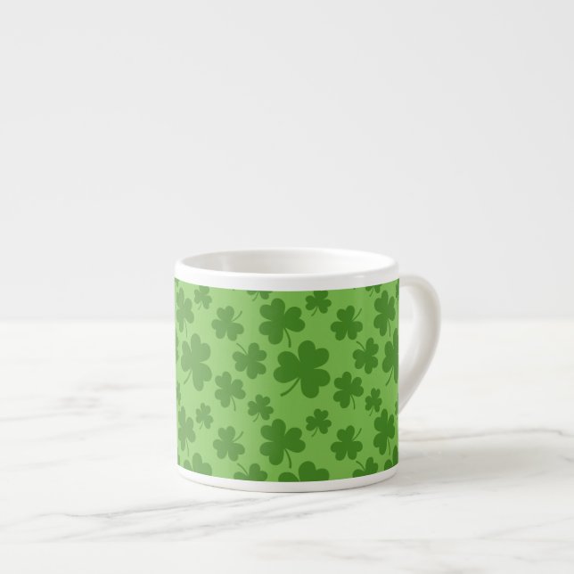 St patrick's day Shamrock Klöver Mönster Espressomugg (Framsida höger)