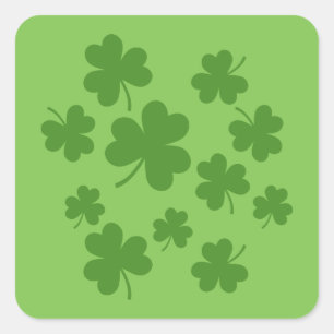 St patrick's day Shamrock Klöver Mönster Fyrkantigt Klistermärke