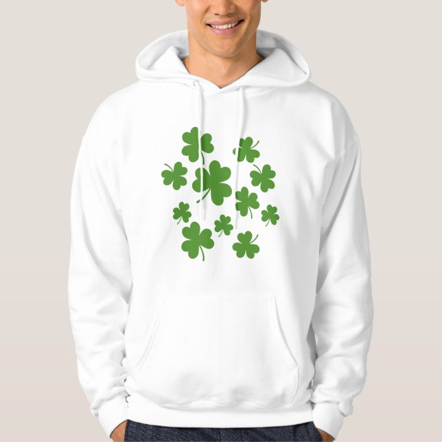St patrick's day Shamrock Klöver Mönster Hoodie (Framsida)