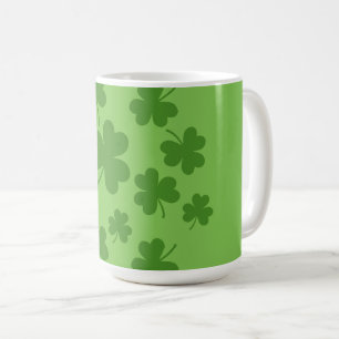 St patrick's day Shamrock Klöver Mönster Kaffemugg