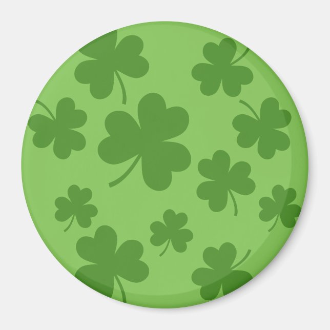 St patrick's day Shamrock Klöver Mönster Magnet (Framsidan)
